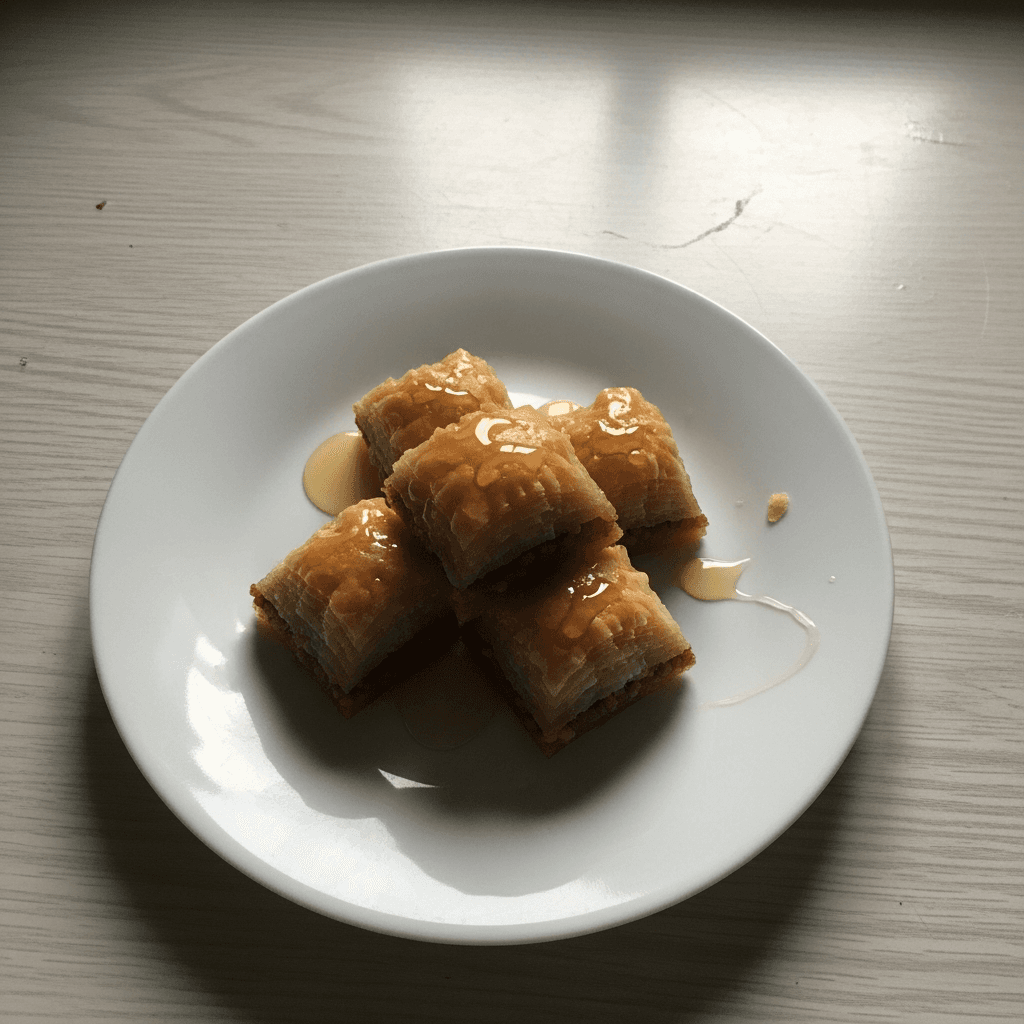 Baklava Bites with Honey Drizzle